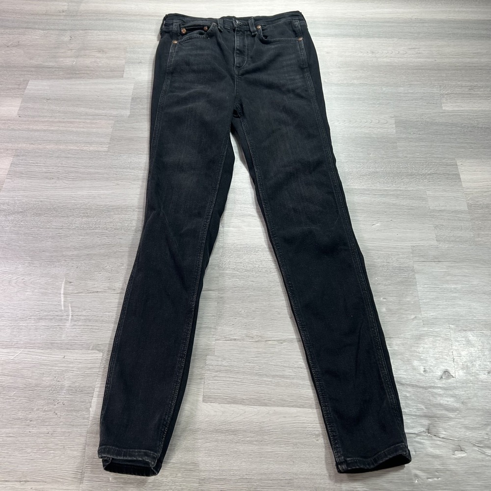 Rag & Bone Jeans Womens 26 Black Charcoal Wash High Rise Skinny Denim USA